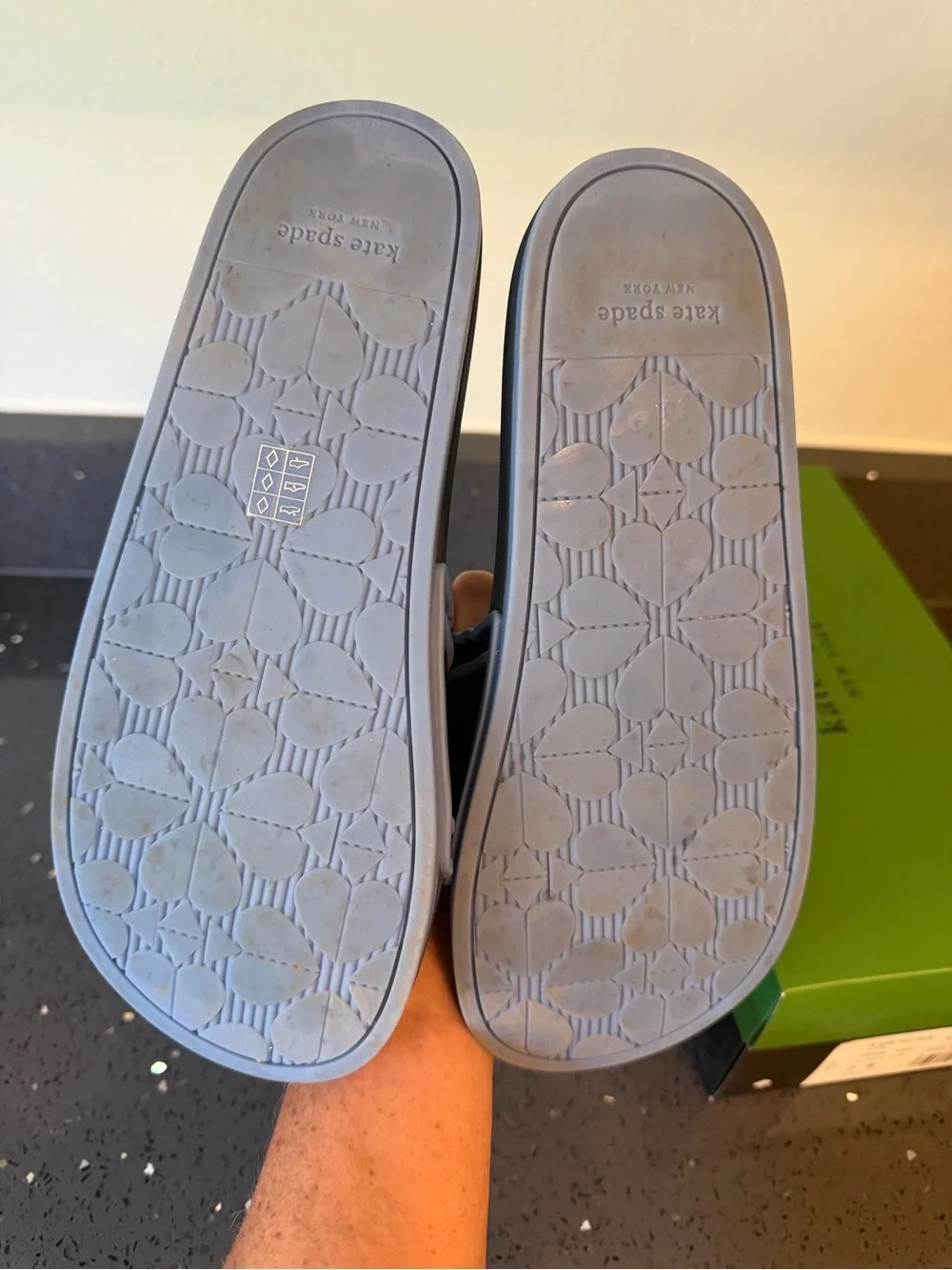 kate spade Navy and Light Blue Slide Sandals
